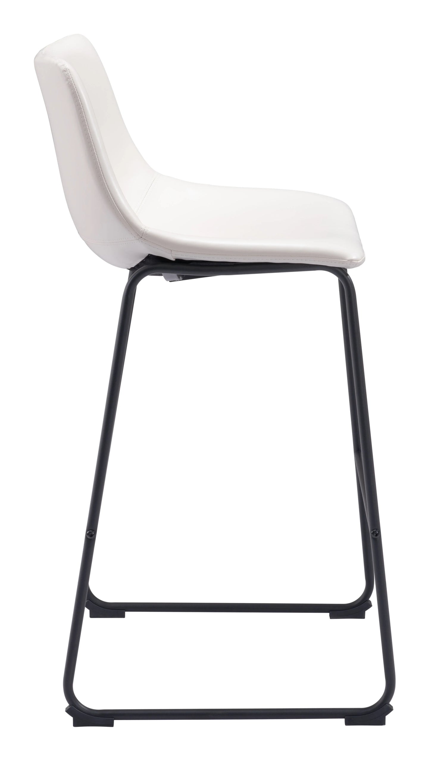 Smart Barstool Distressed White Side View