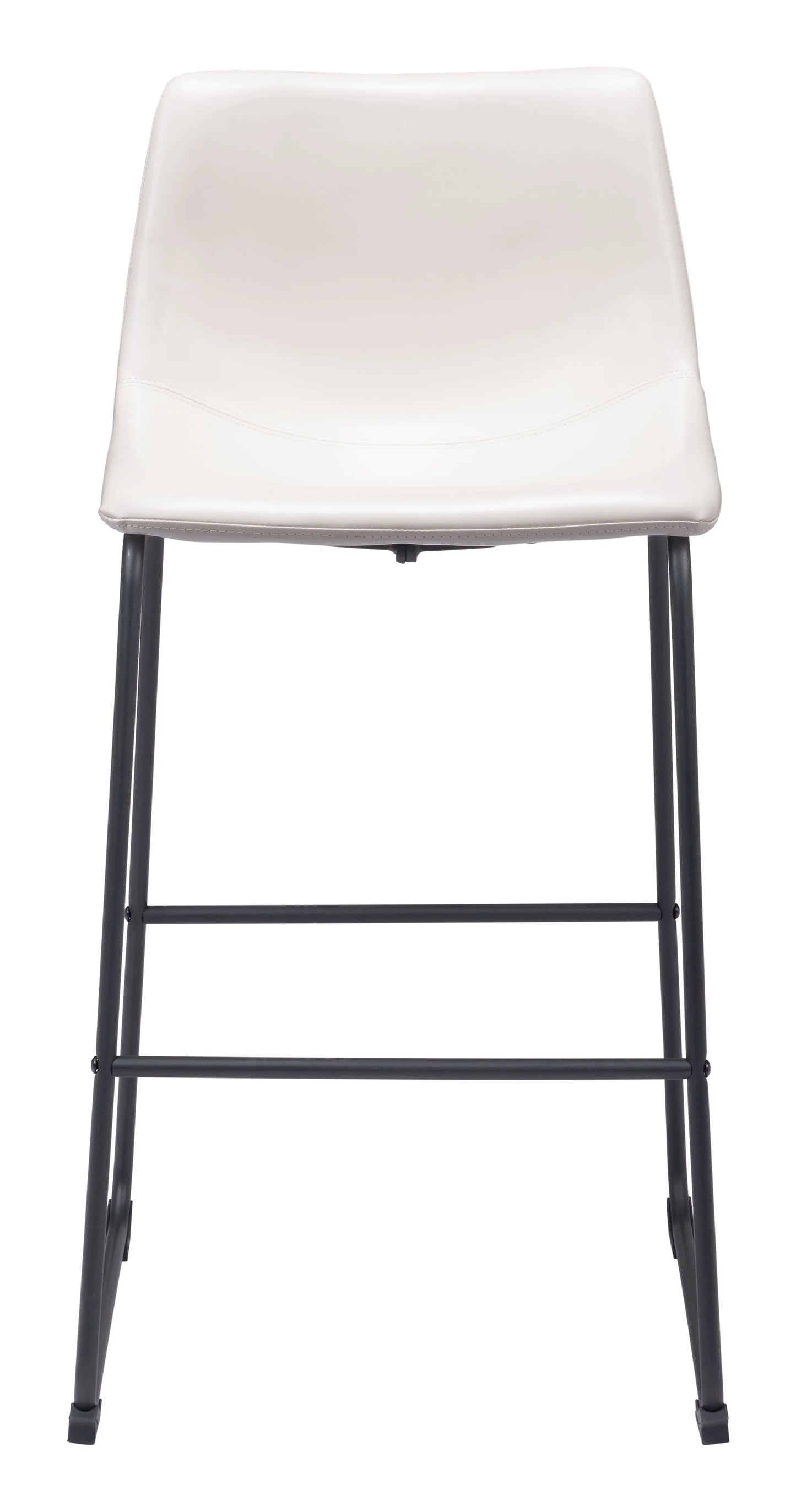 Smart Barstool Distressed White Front View