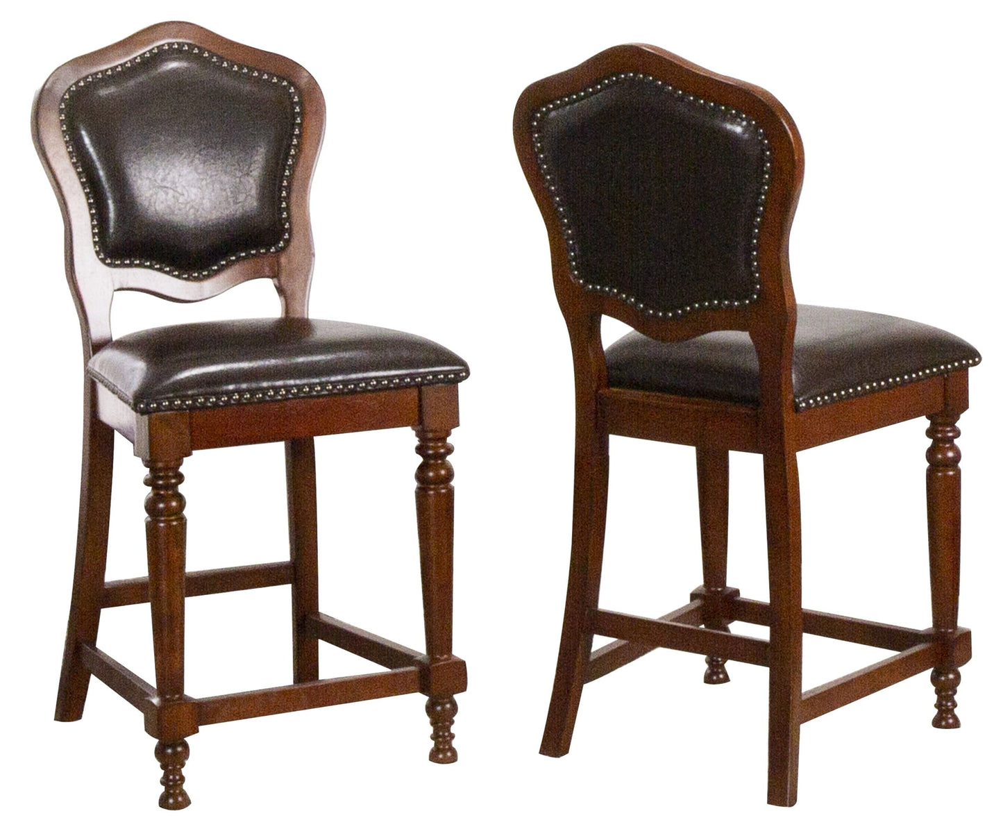 The set of 2 Bellagio  Upholstered Counter Height Chairs 