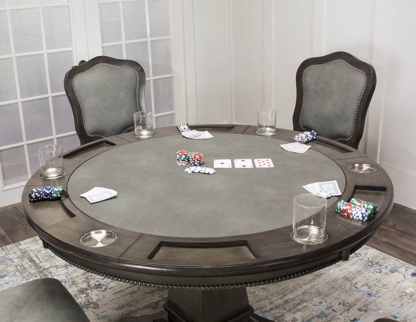 Poker table top of reversible game table 