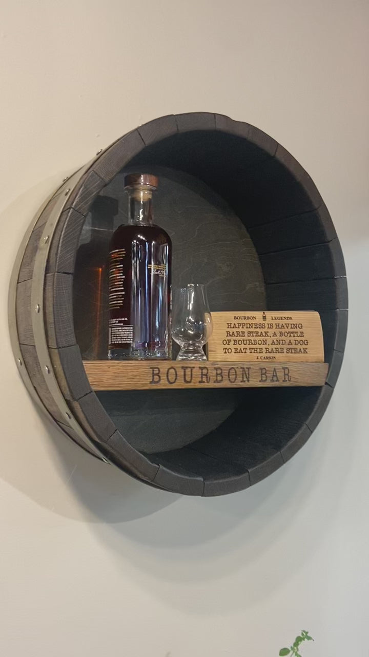 Video of the Bourbon Barrel Liquor Shelf from the showroom. 