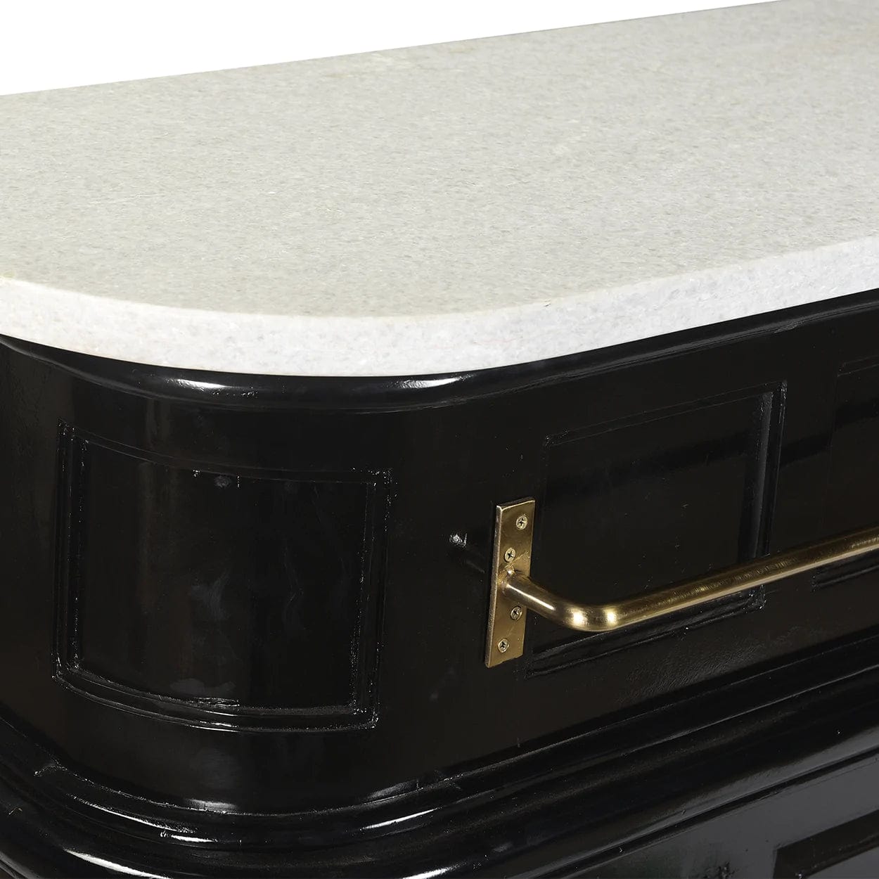 Inset of white marble top