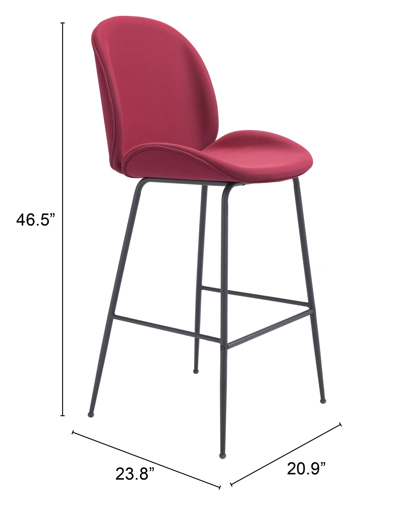 Miles Barstool Red Real Size