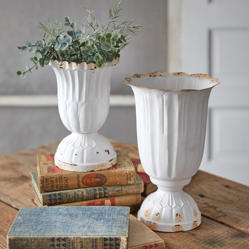Small and Large Scalloped Vase