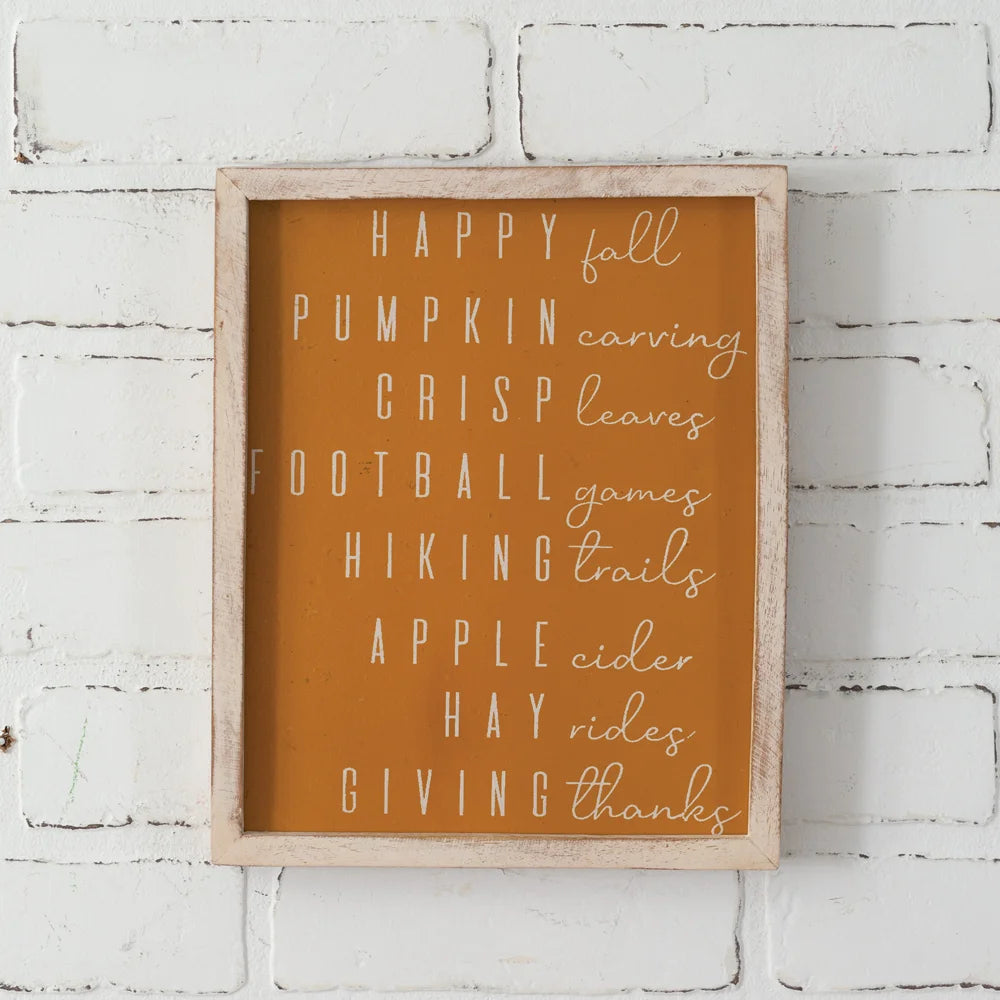 Autumn Words Wall Plaque