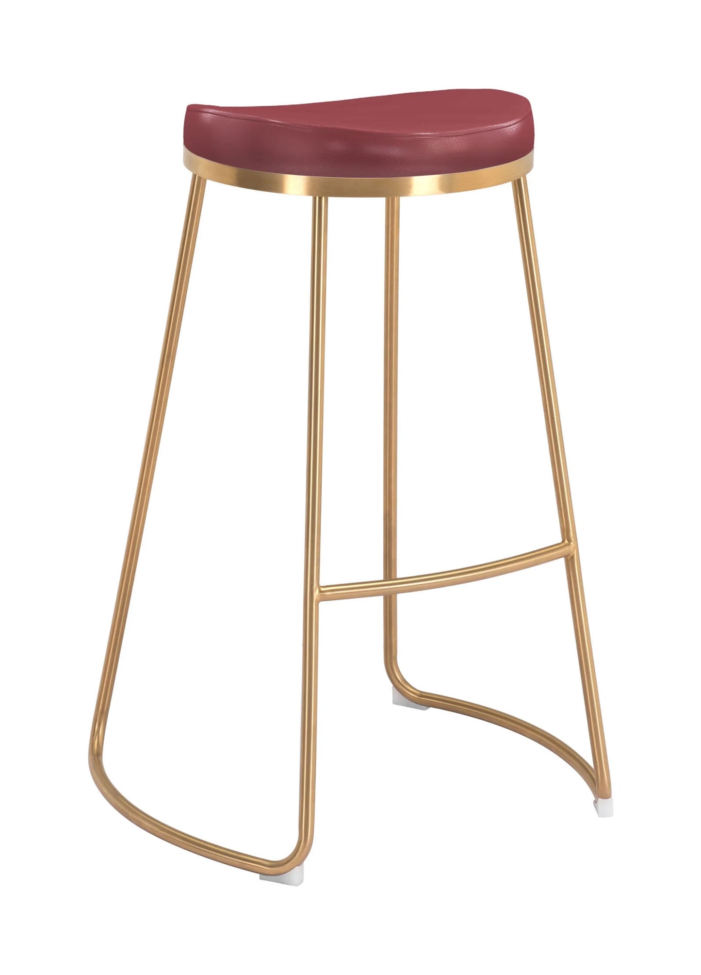 Bree Barstool Burgundy and Gold side view