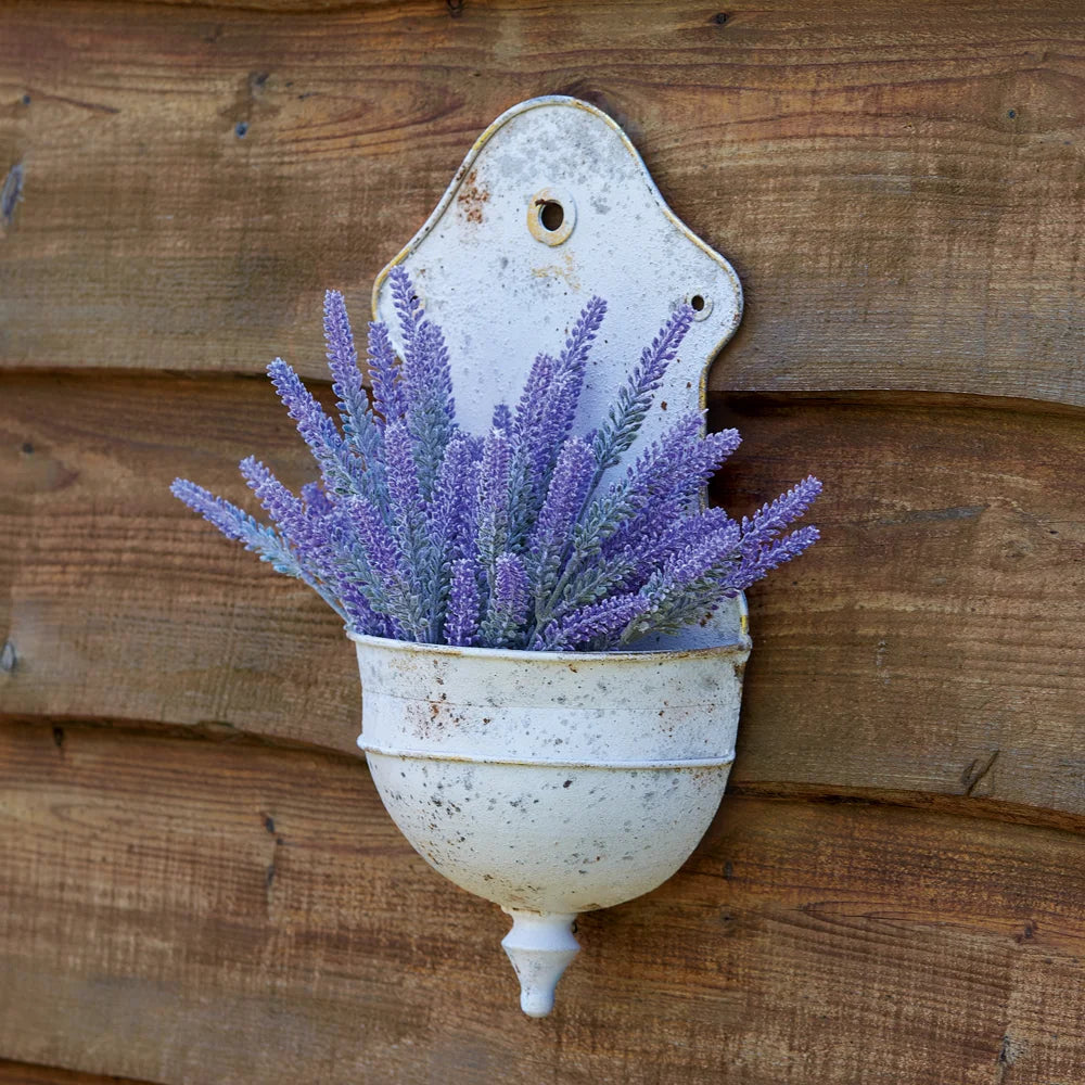 Rustic Cottage Wall Water Fountain Planter Side View