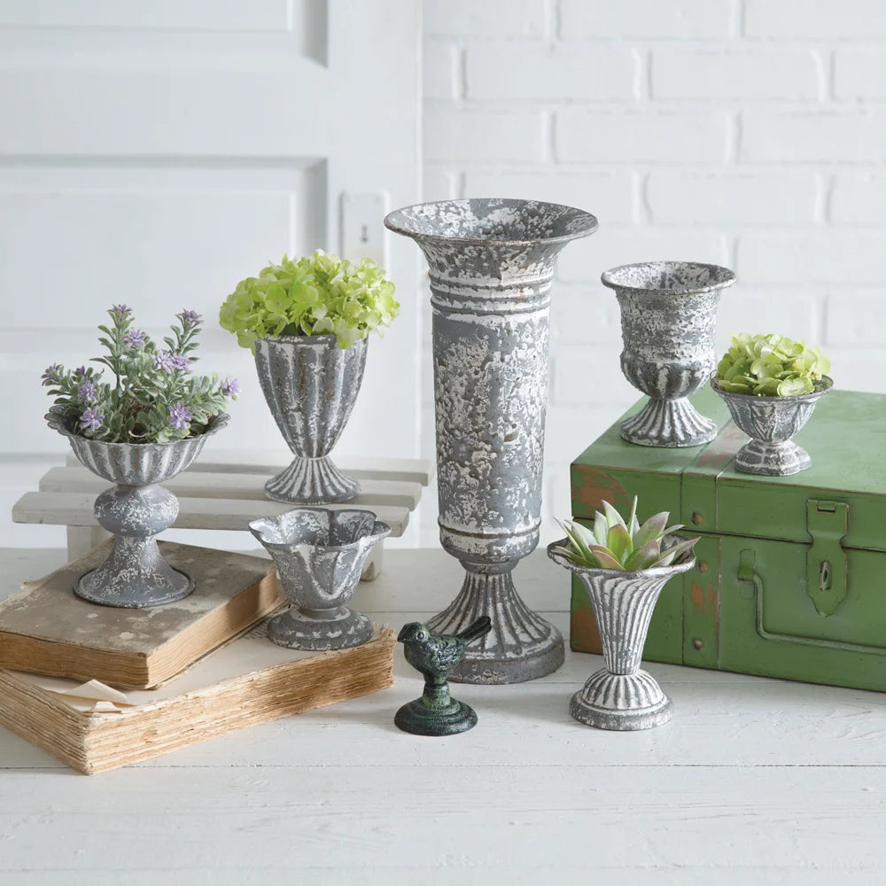 Set of Metal Trumpet Vase