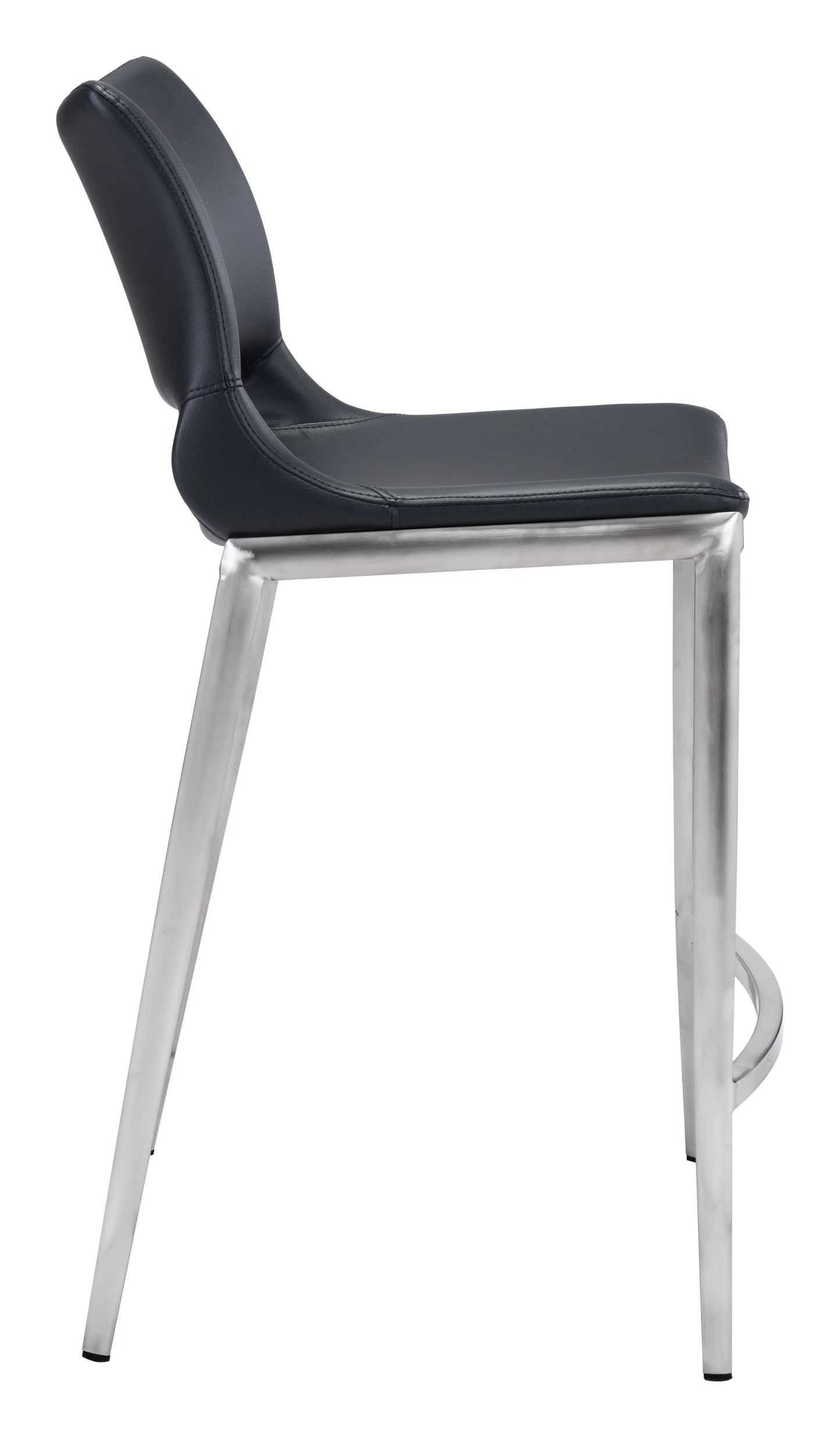 Ace Counter Stool Black and Silver Lateral view