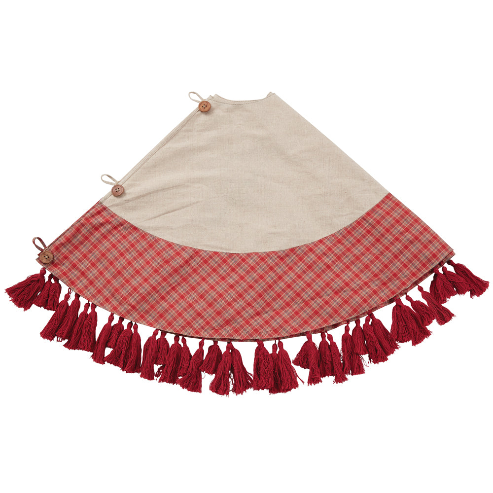 red and white Christmas Tree Skirt