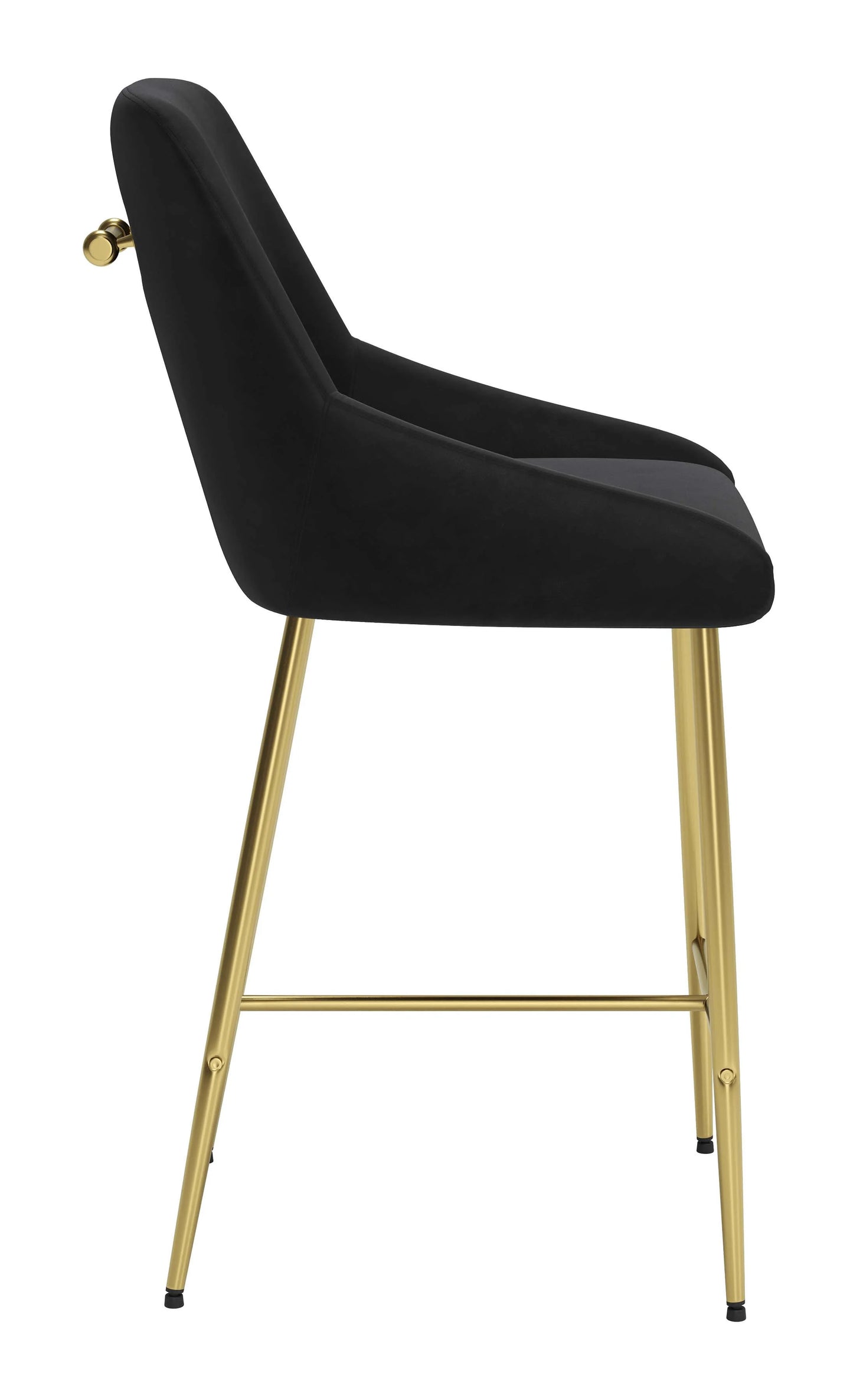 Madelaine Counter Stool Black & Gold Side View