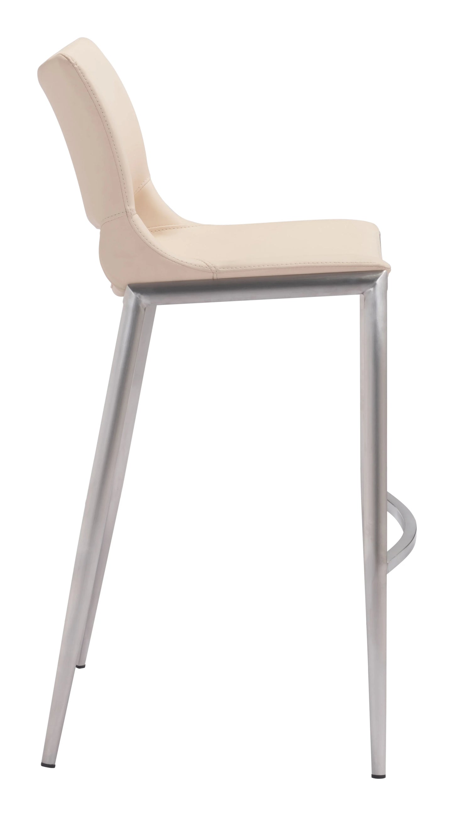 Lateral view Ace Barstool Light Pink and silver