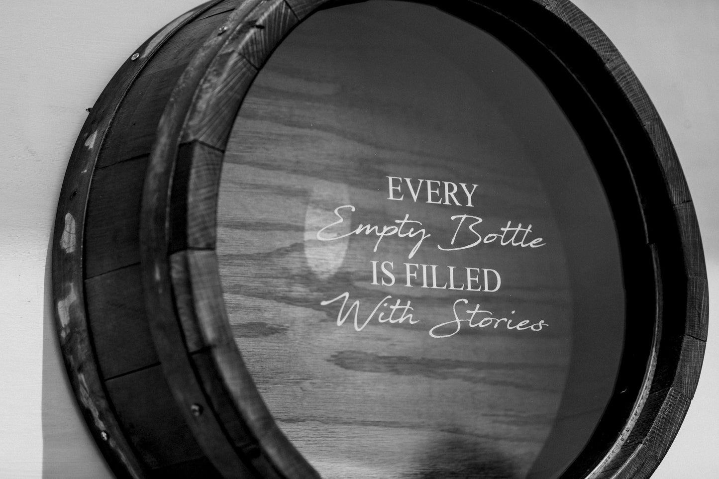 Ebony Finish "Every Empty Bottle is Filled with Stories"