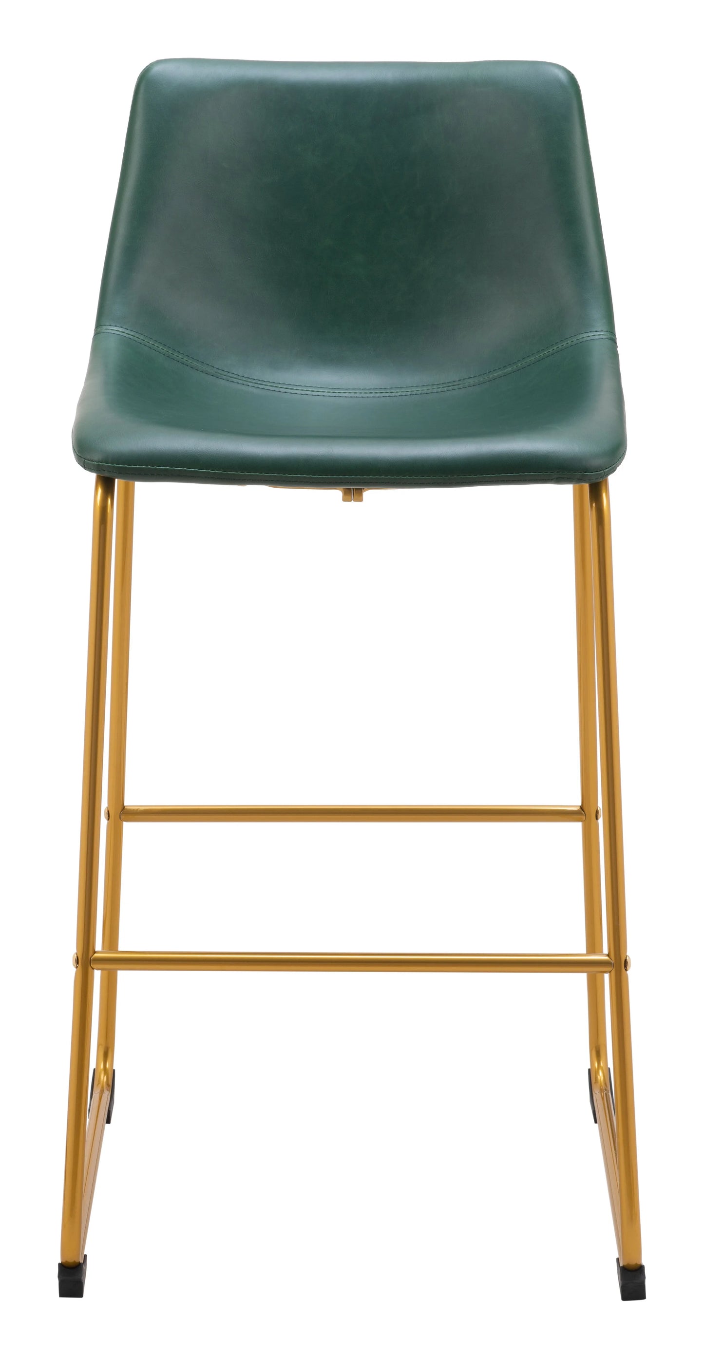 Modern glam stool with green seat