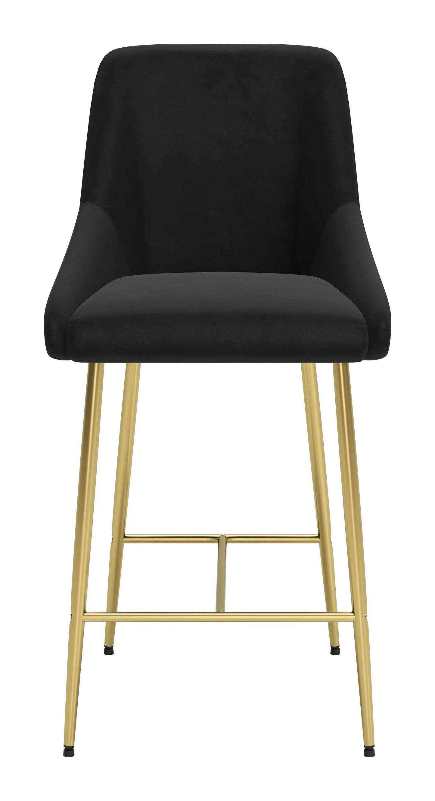 Madelaine Counter Stool Black & Gold Front View