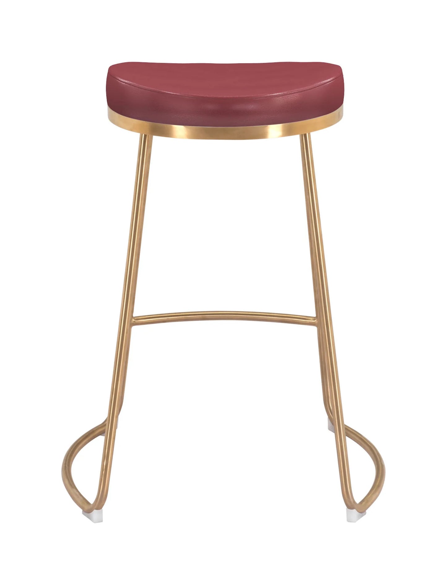 Bree Counter Stool Burgundy & Gold (Set of 2)