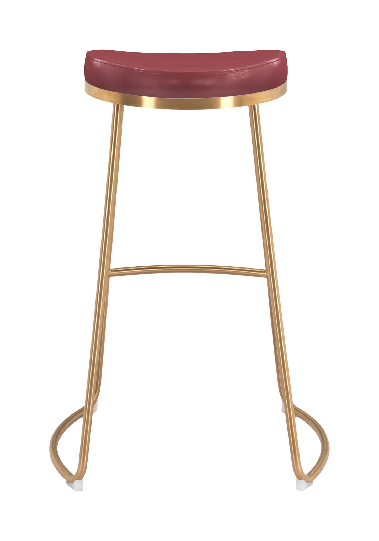 Bree Barstool Burgundy and gold front view