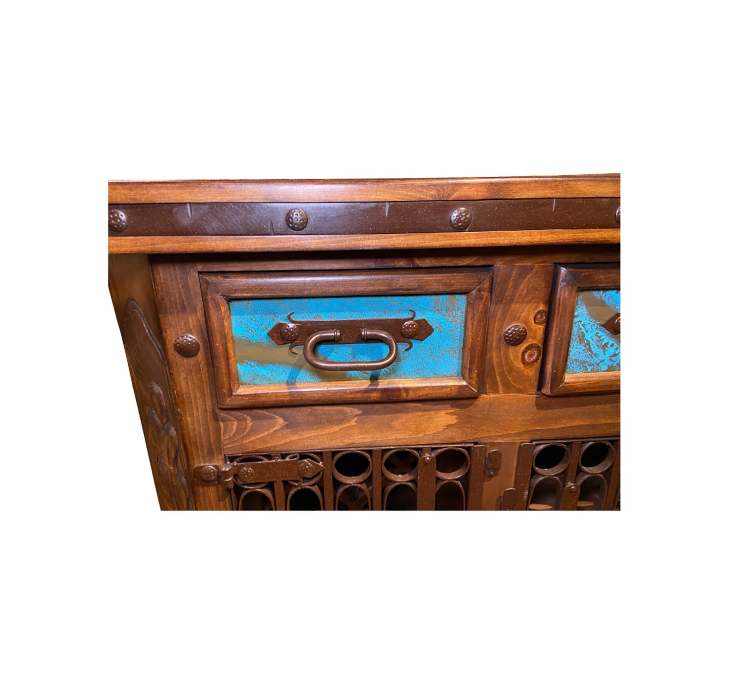 Copper front drawers