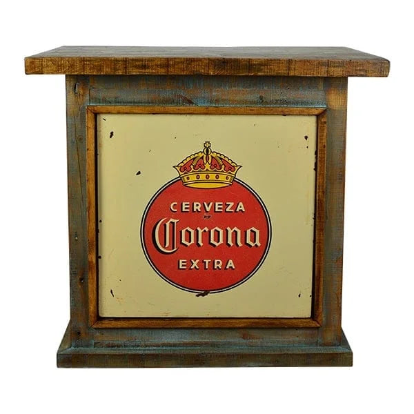 Front of bar showing corona sign