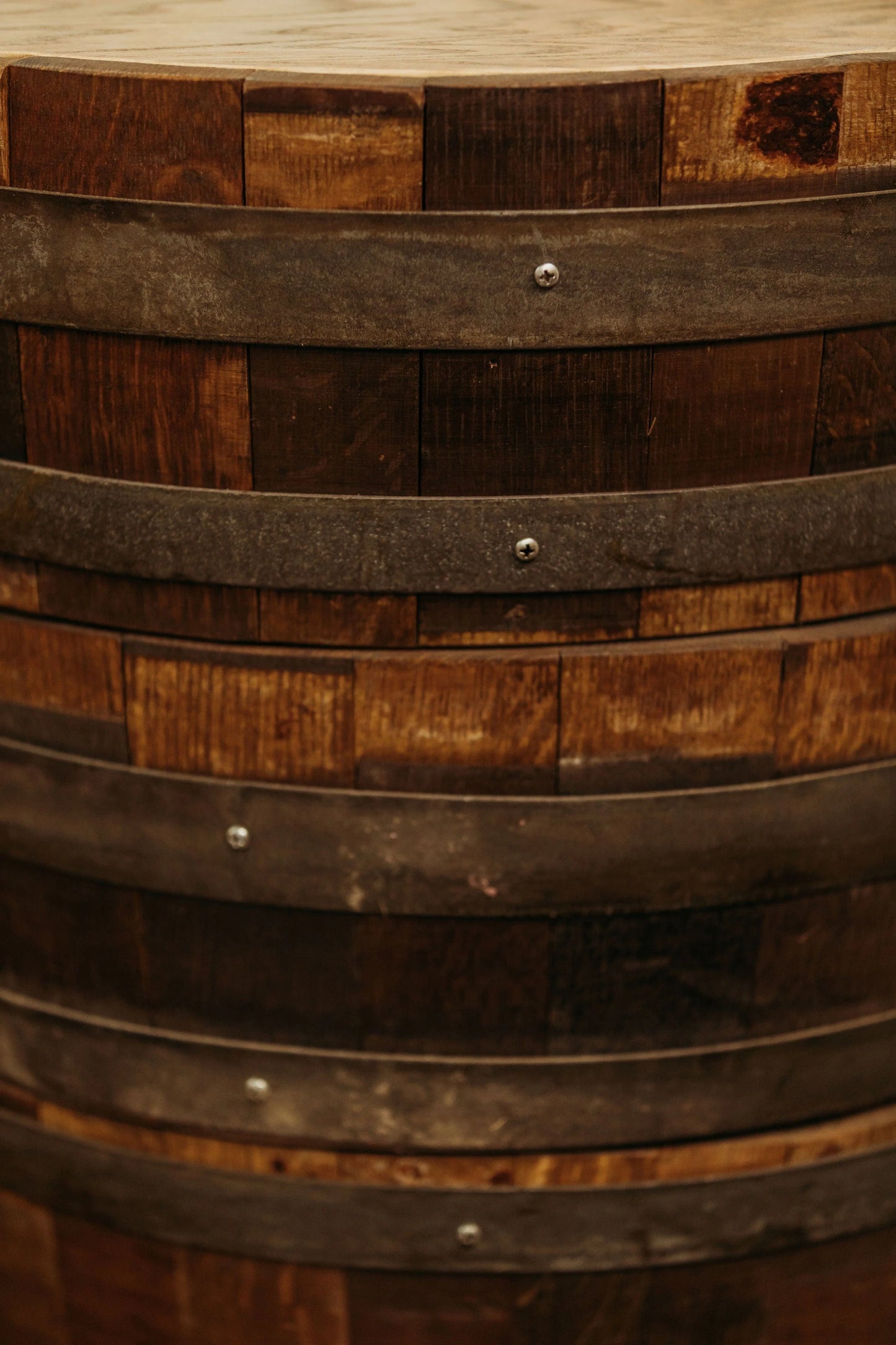 Wine barrels stacked up