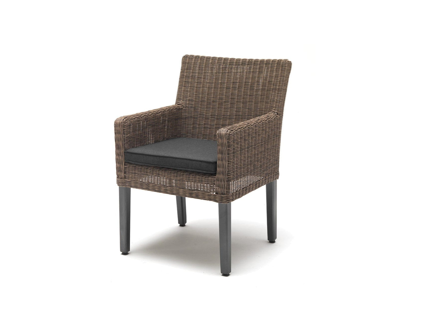 BRETANGE Outdoor Chair w/ Canvas Coal Cushions, Set of 2 