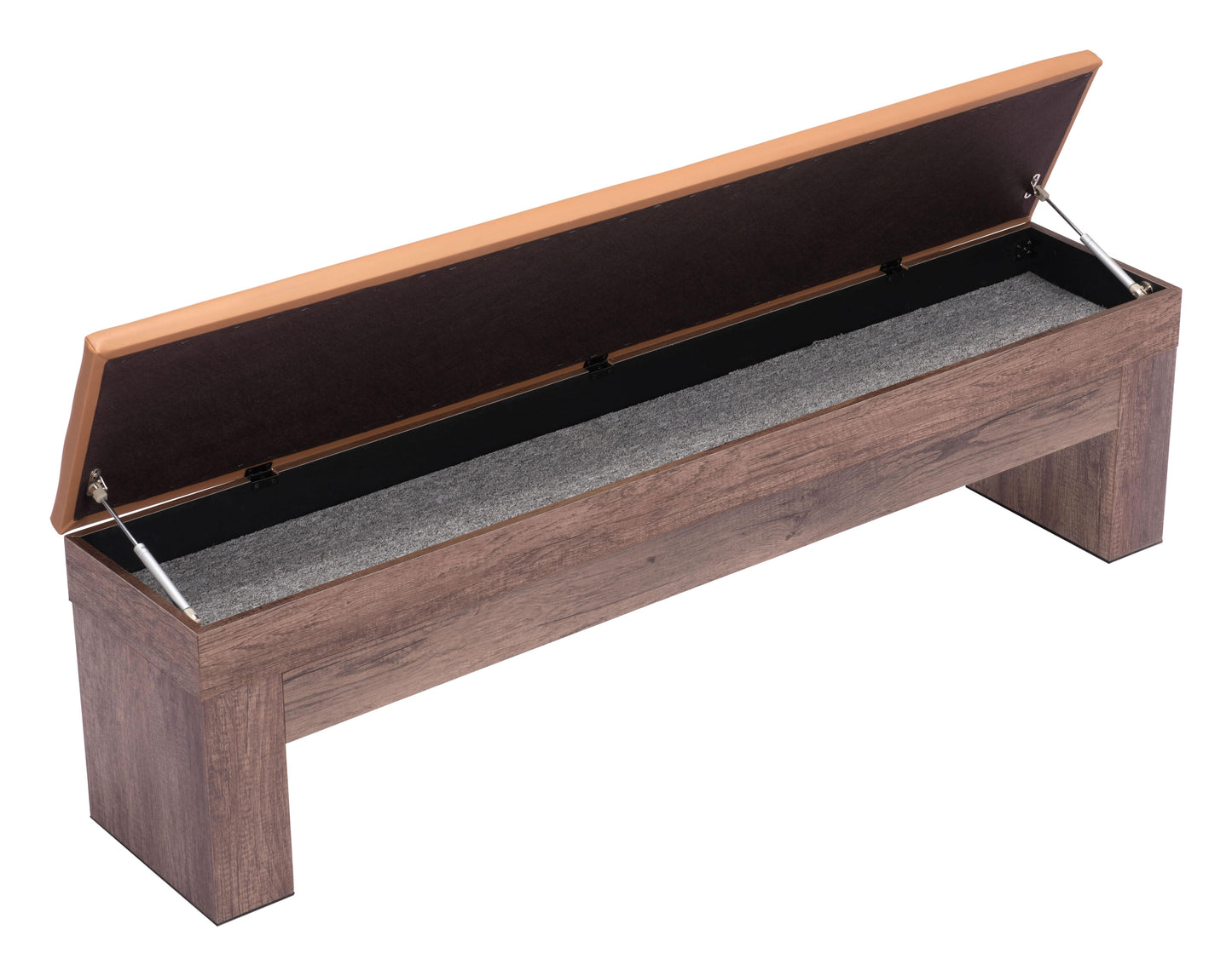 Storage compartment in bench