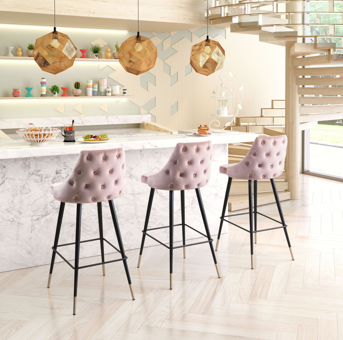 Piccolo Barstools in Pink