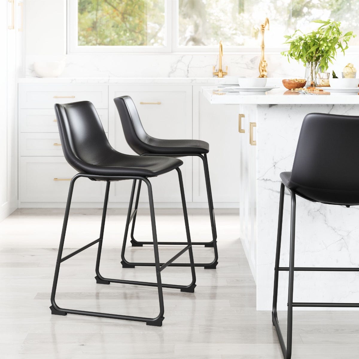 Set of 2 Smart Counter Chairs in Black 