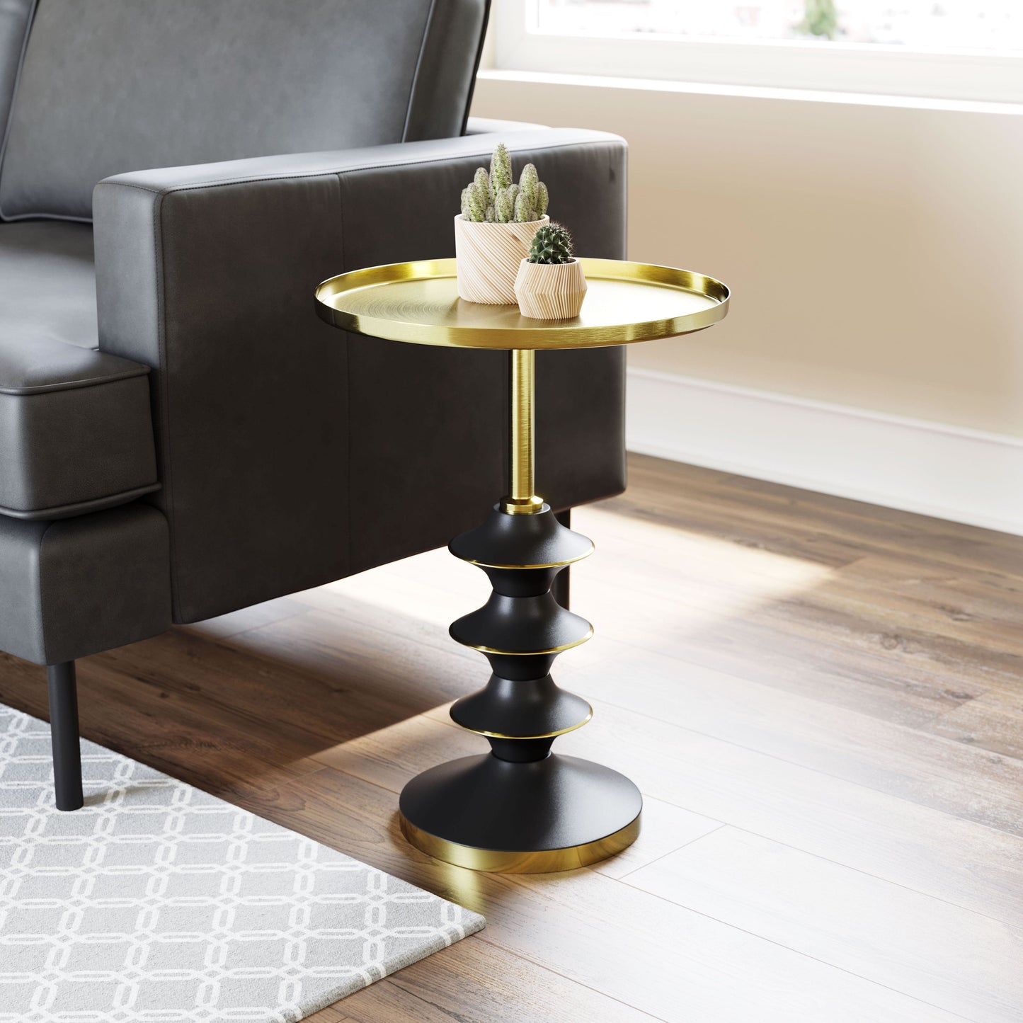 Donahue Drink Table Gold & Black 