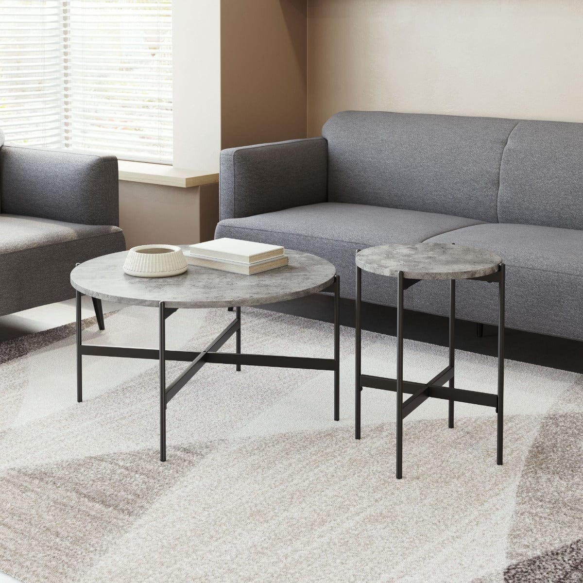 Malo Set of modern industrial accent tables