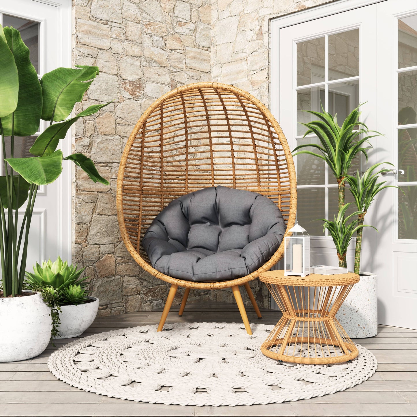 Kelley Gray & Natural Accent Chair 