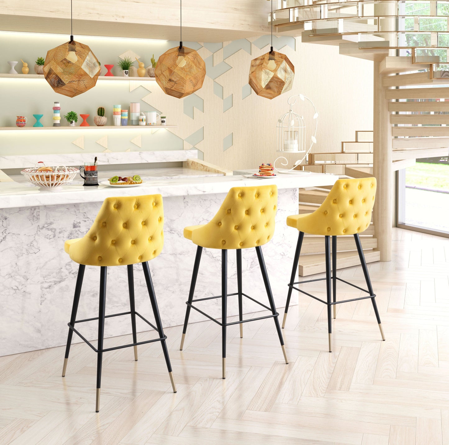 Piccolo Barstools in Yellow 