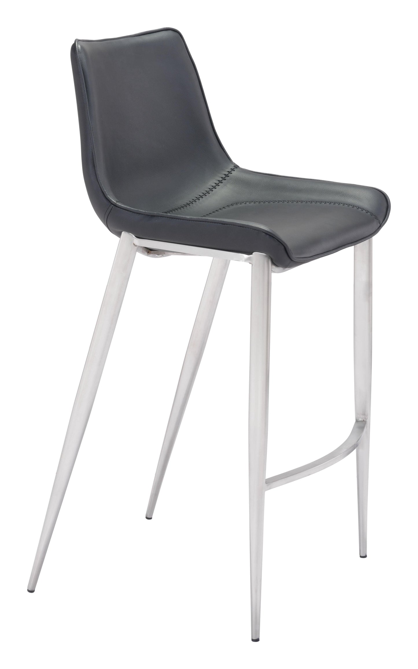 Magnus Barstool Black & Silver (Sold as a Set of 2) 