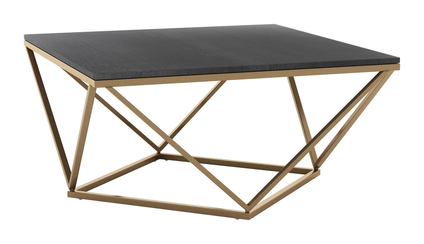 Modern table with antique brass base