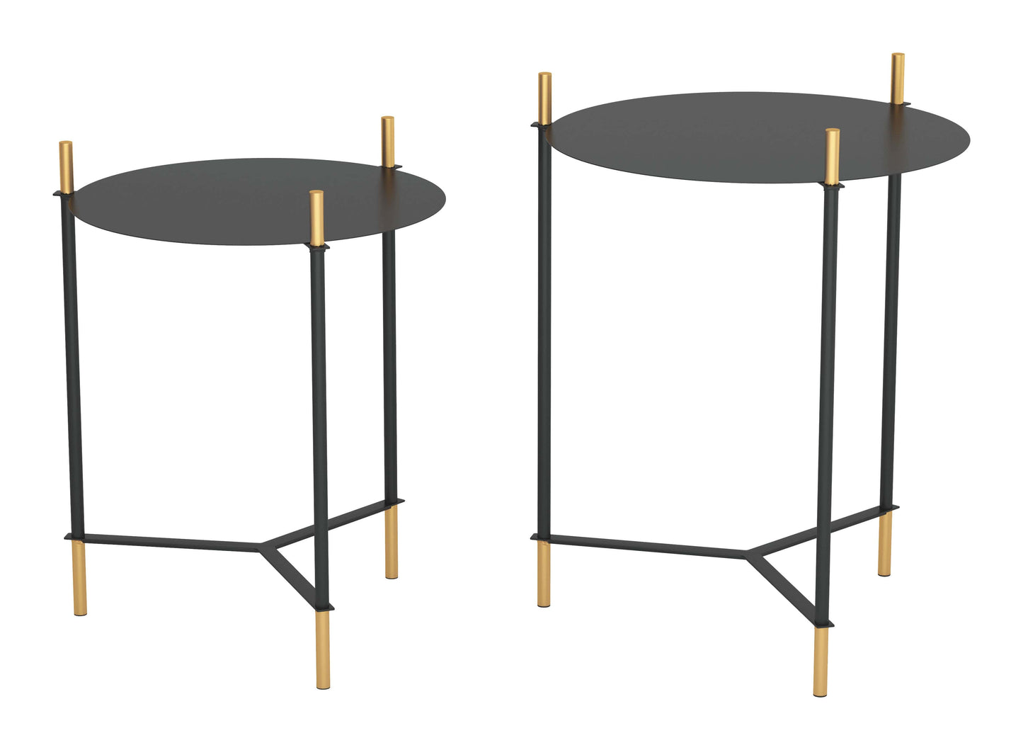 Matching end tables in black & gold