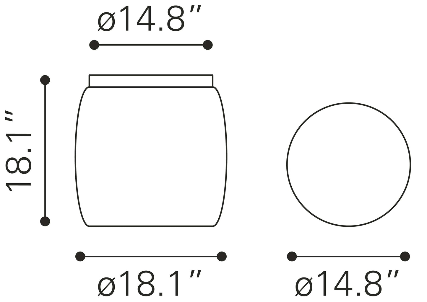Dimensions of Solo Drink Table