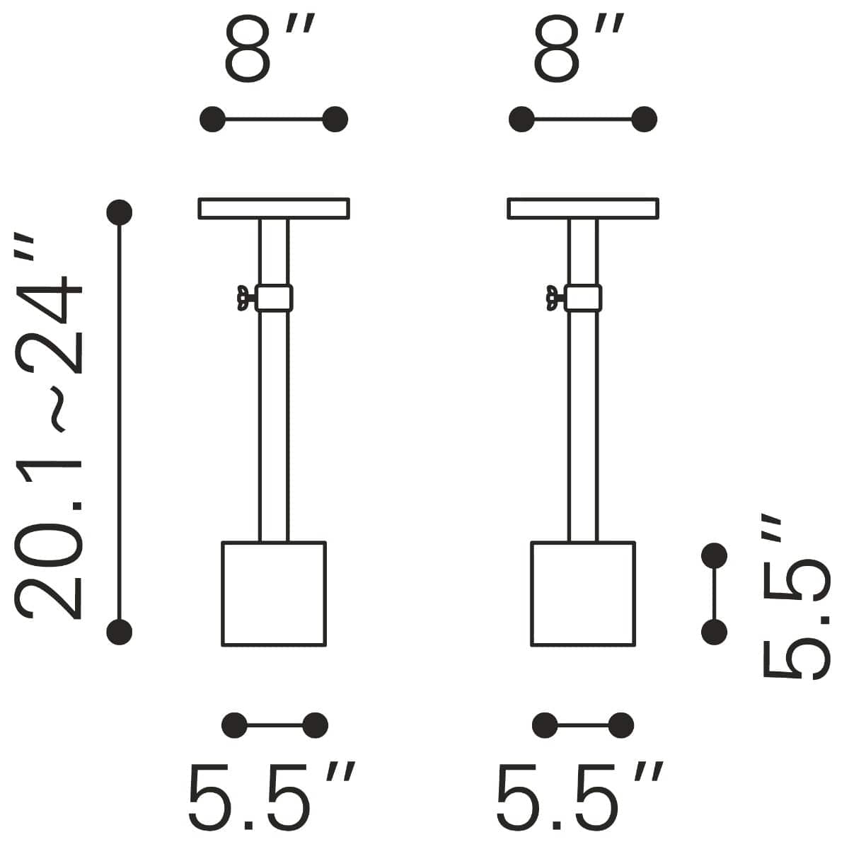 Height adjustable Josef table dimensions