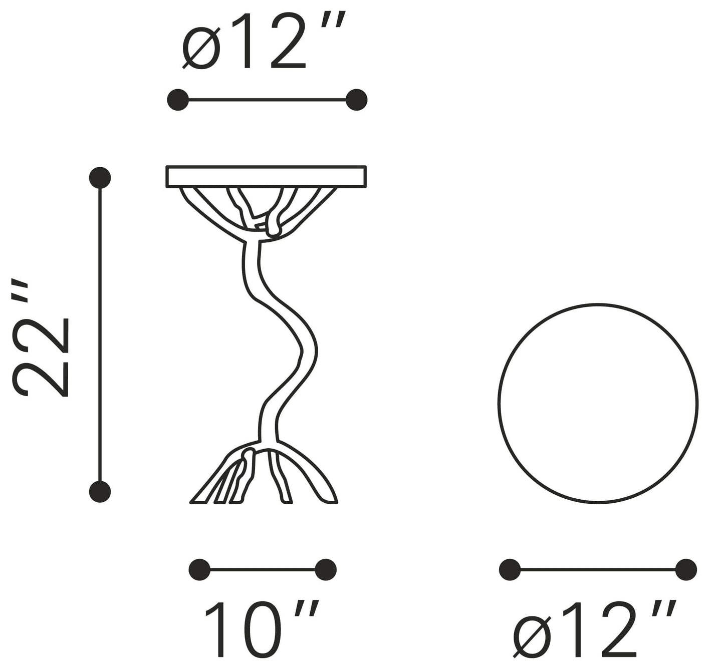 Dimensions of Joel Accent Table