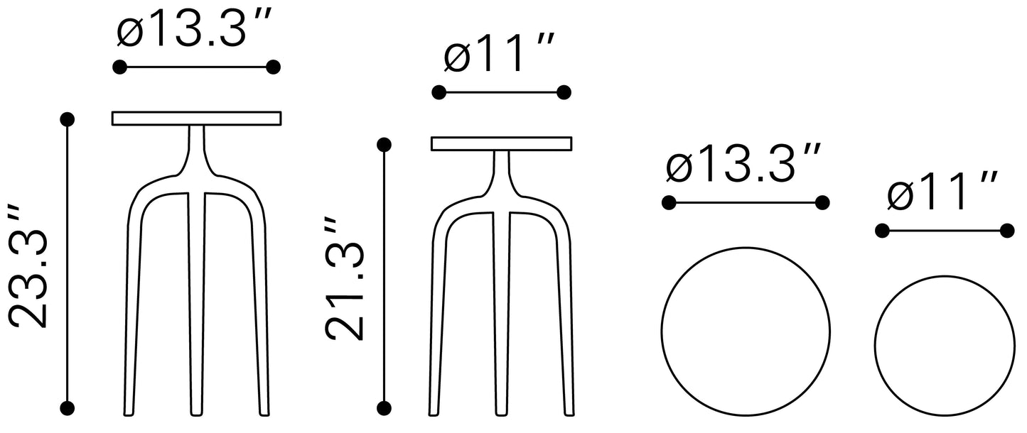 Dimensions of Como Drink Table Set