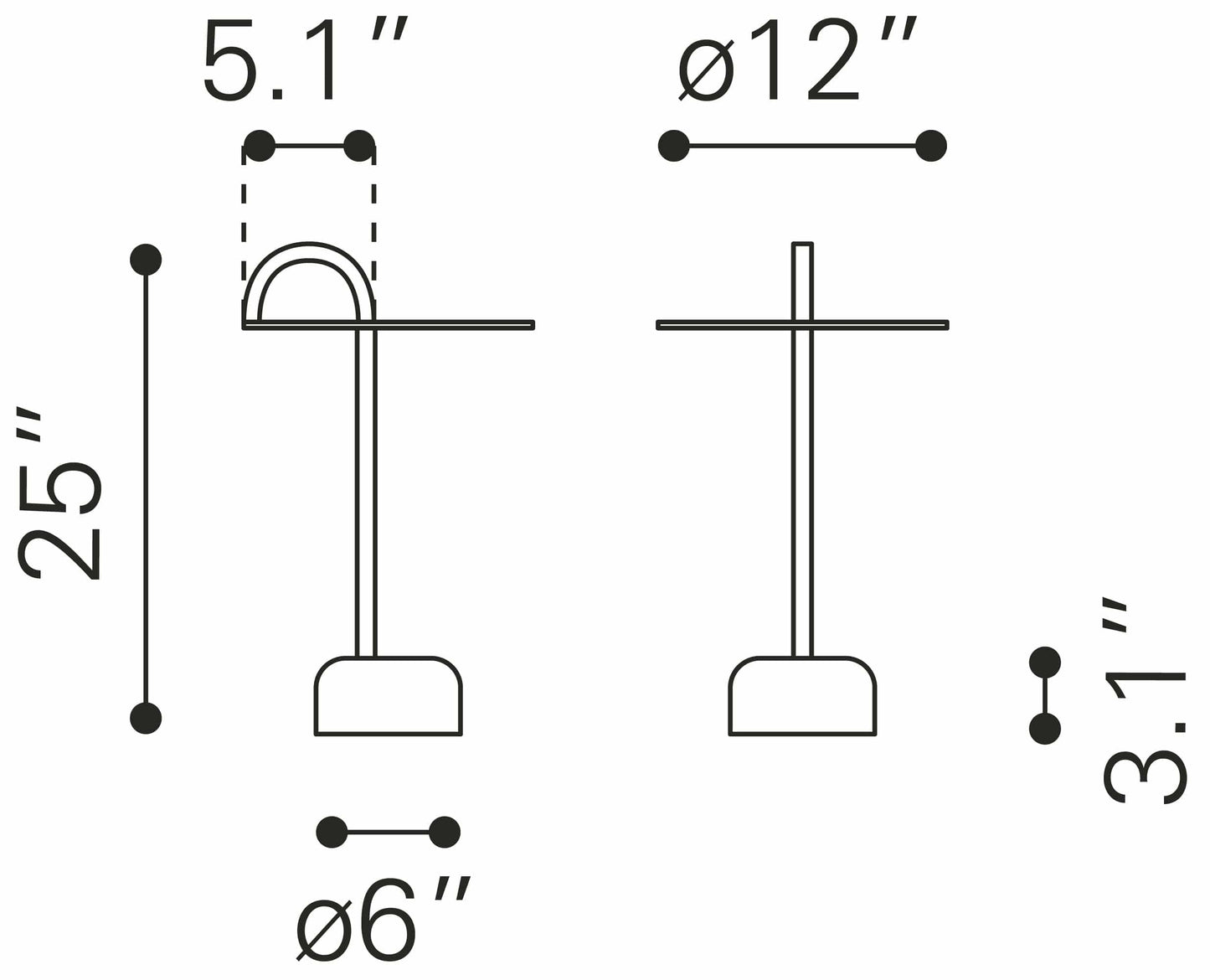 Dimensions of Will End Table