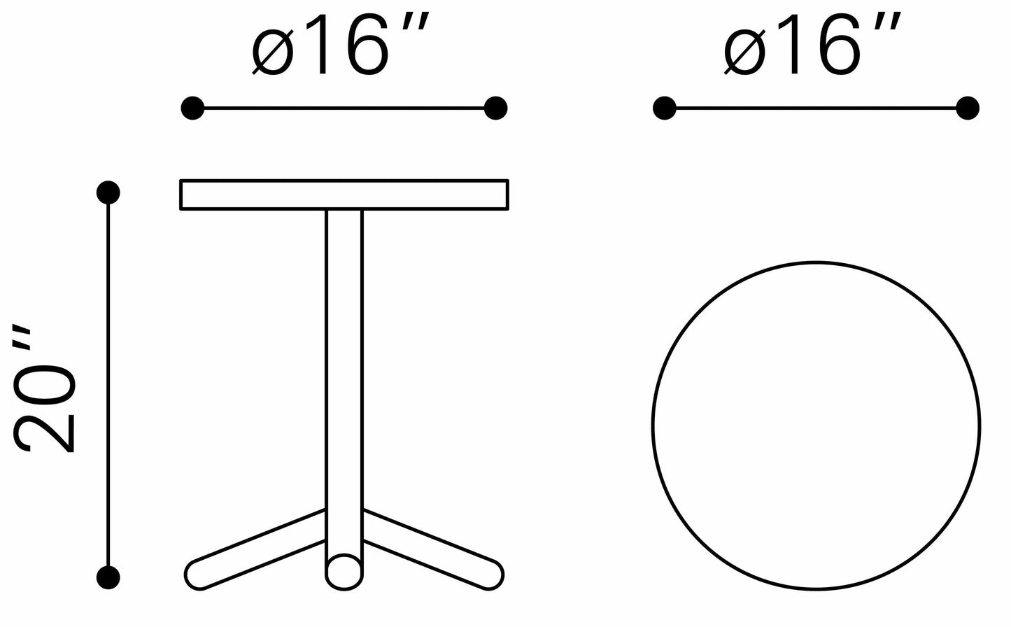 Dimensions of Derby side table