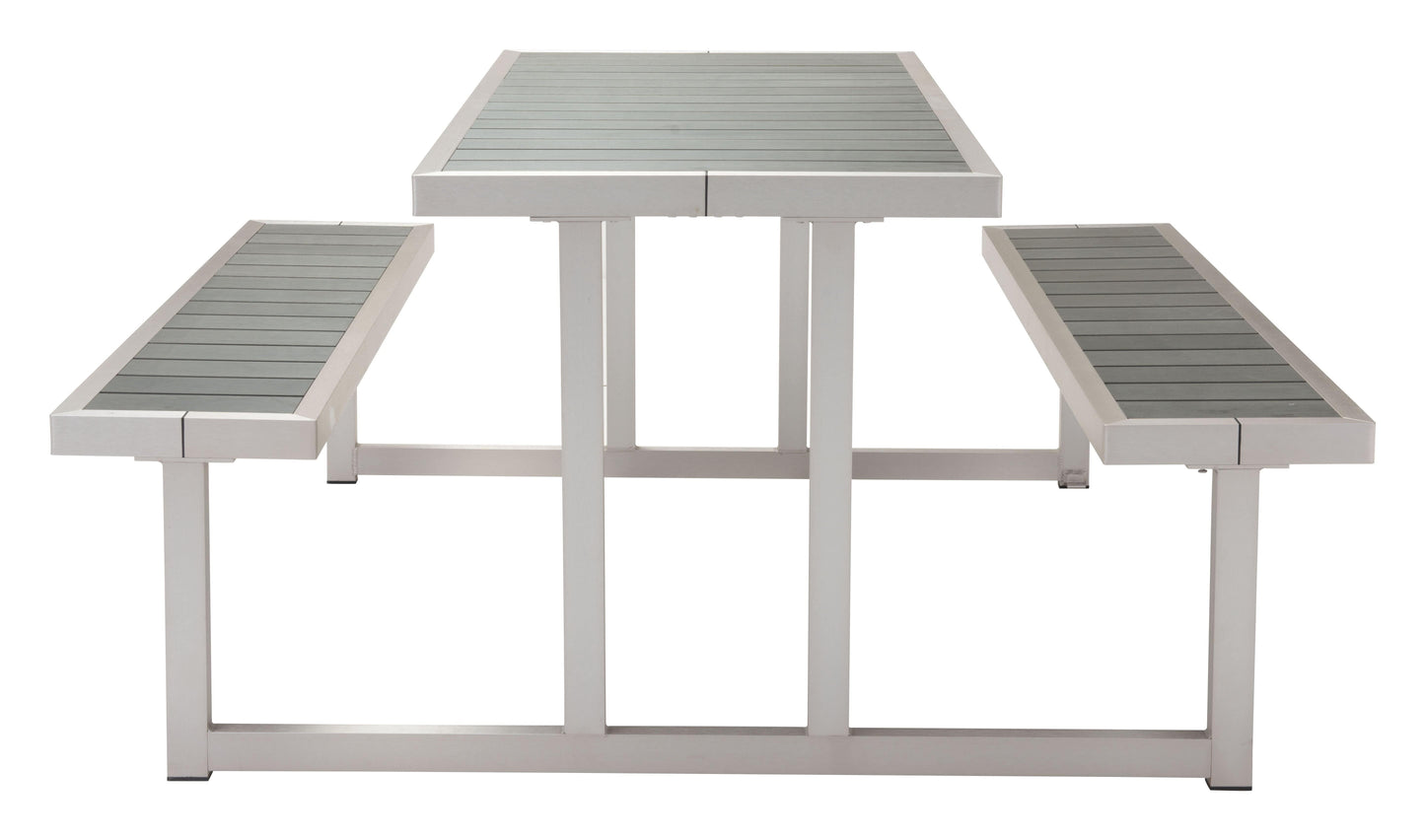 Side angle of picnic table