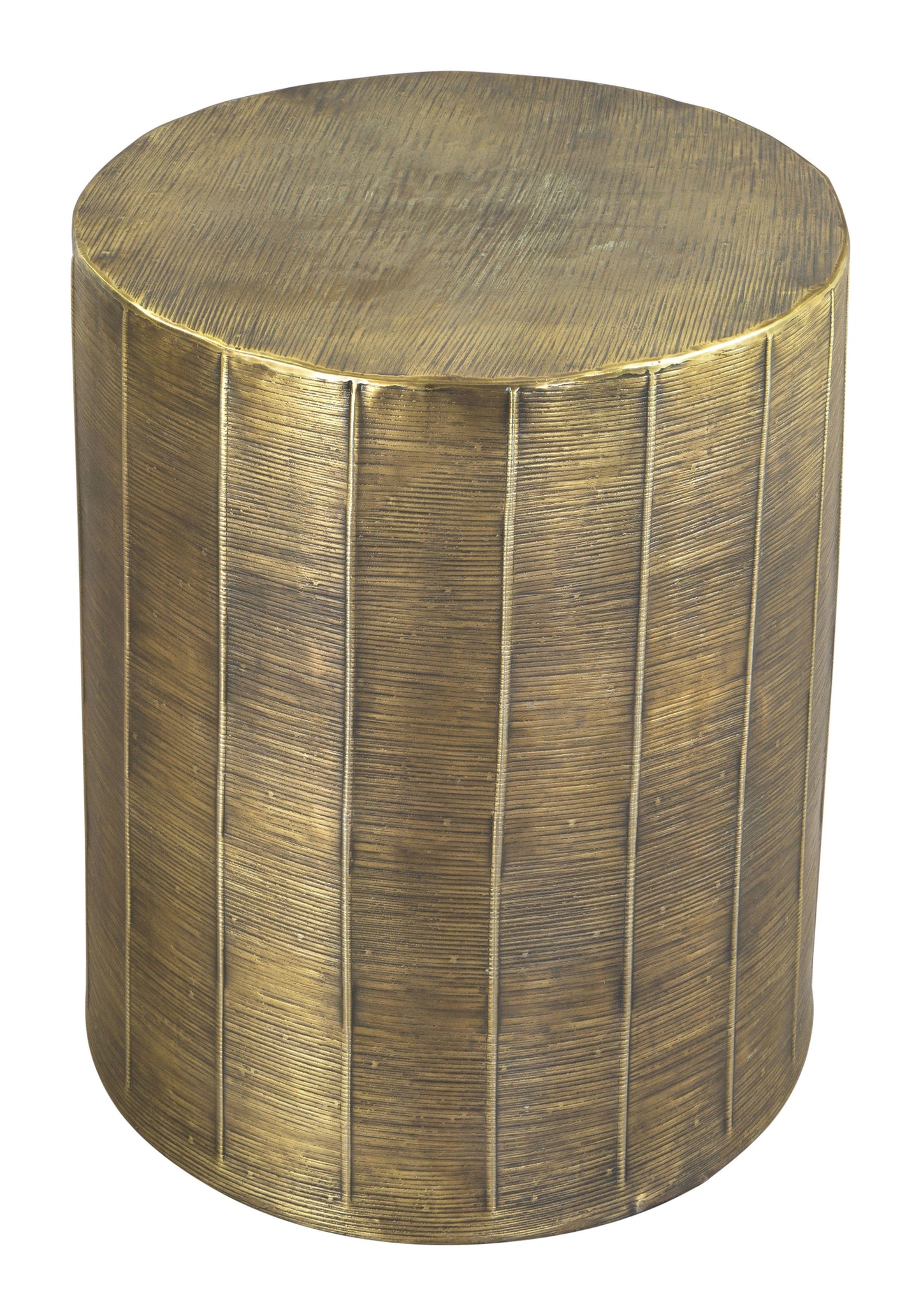 Top angled view of rustic end table