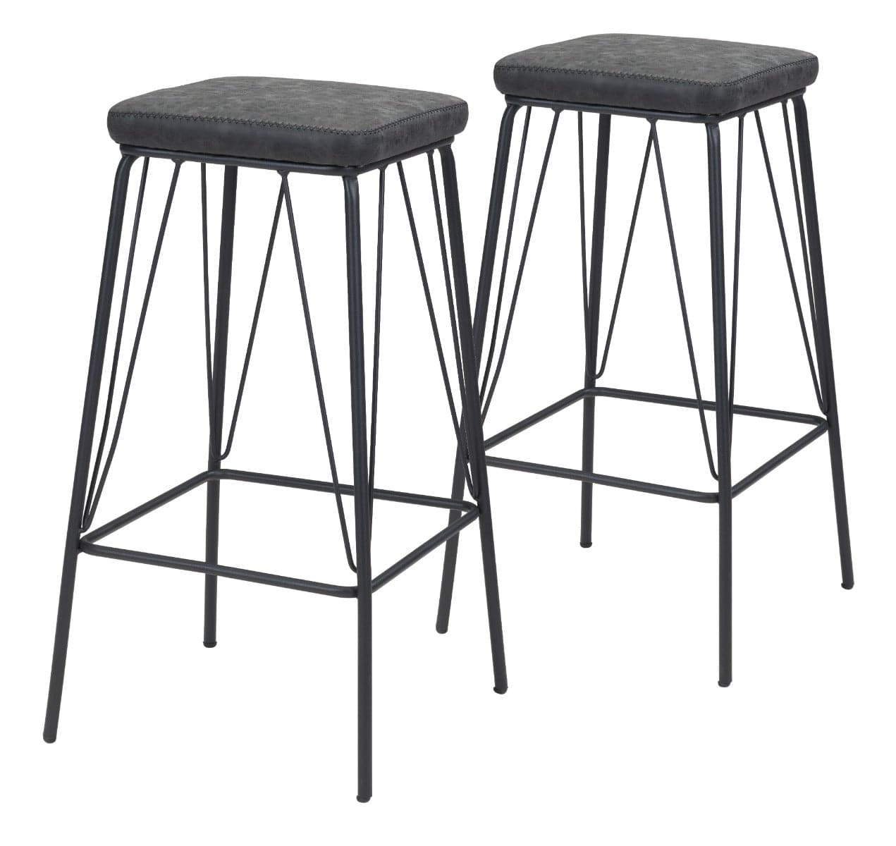 Set of 2 black bar chairs