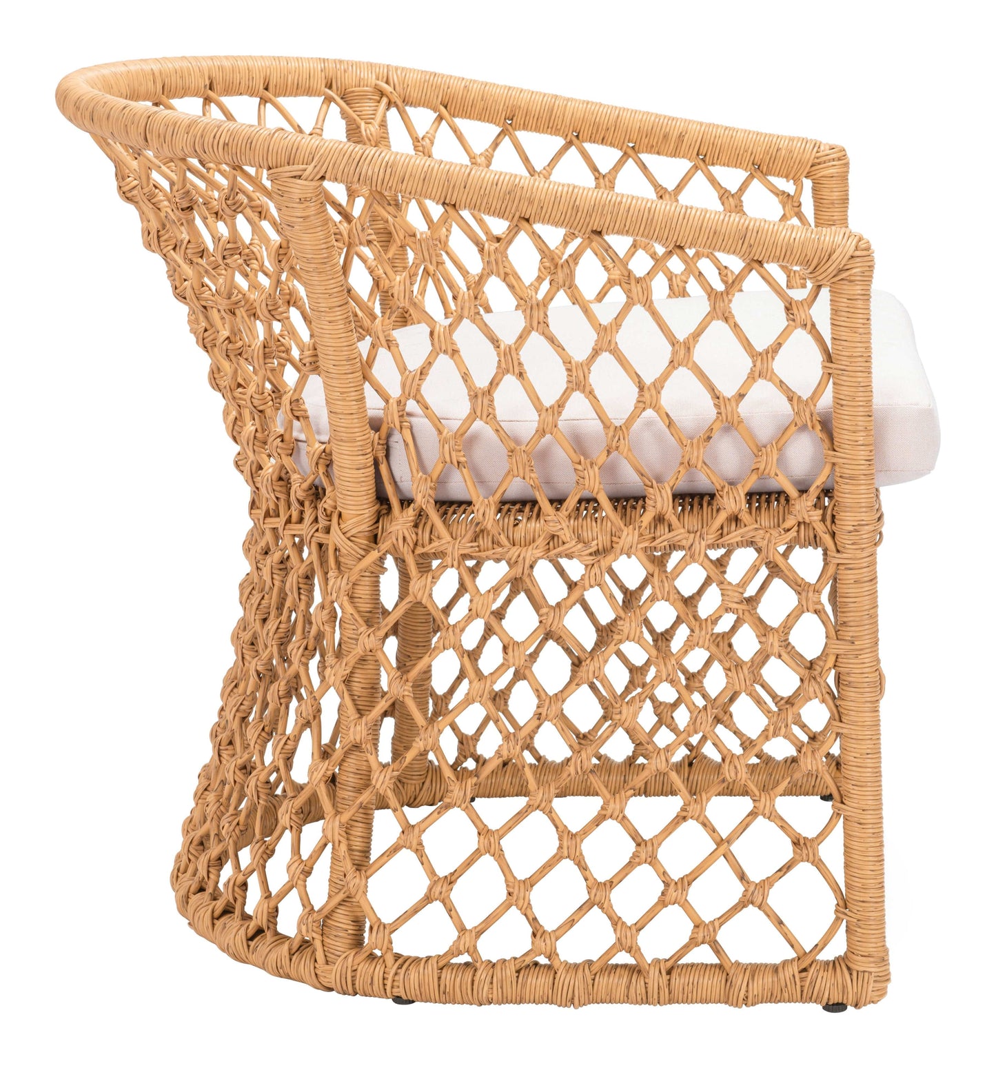 Side View - Materials: Powder Coated Aluminum, Synthetic Rattan Weave Polyethylene
