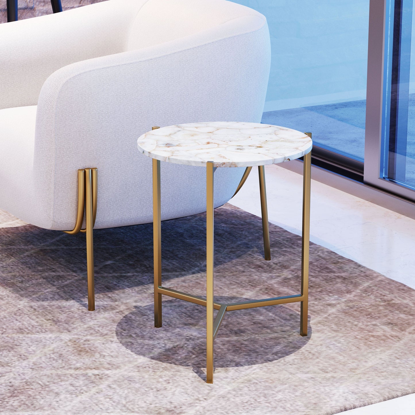 Marble top glam table 