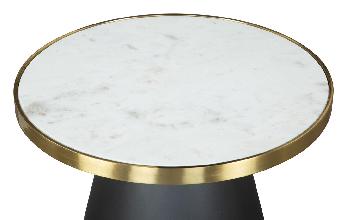 View of marble top with gold rim