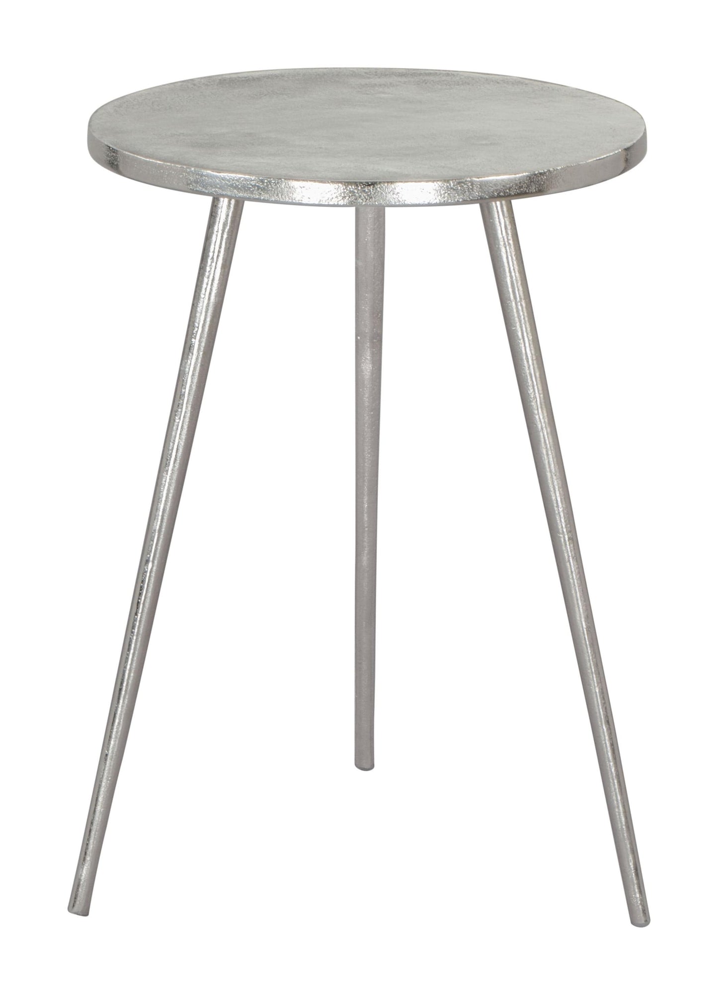 All silver end table