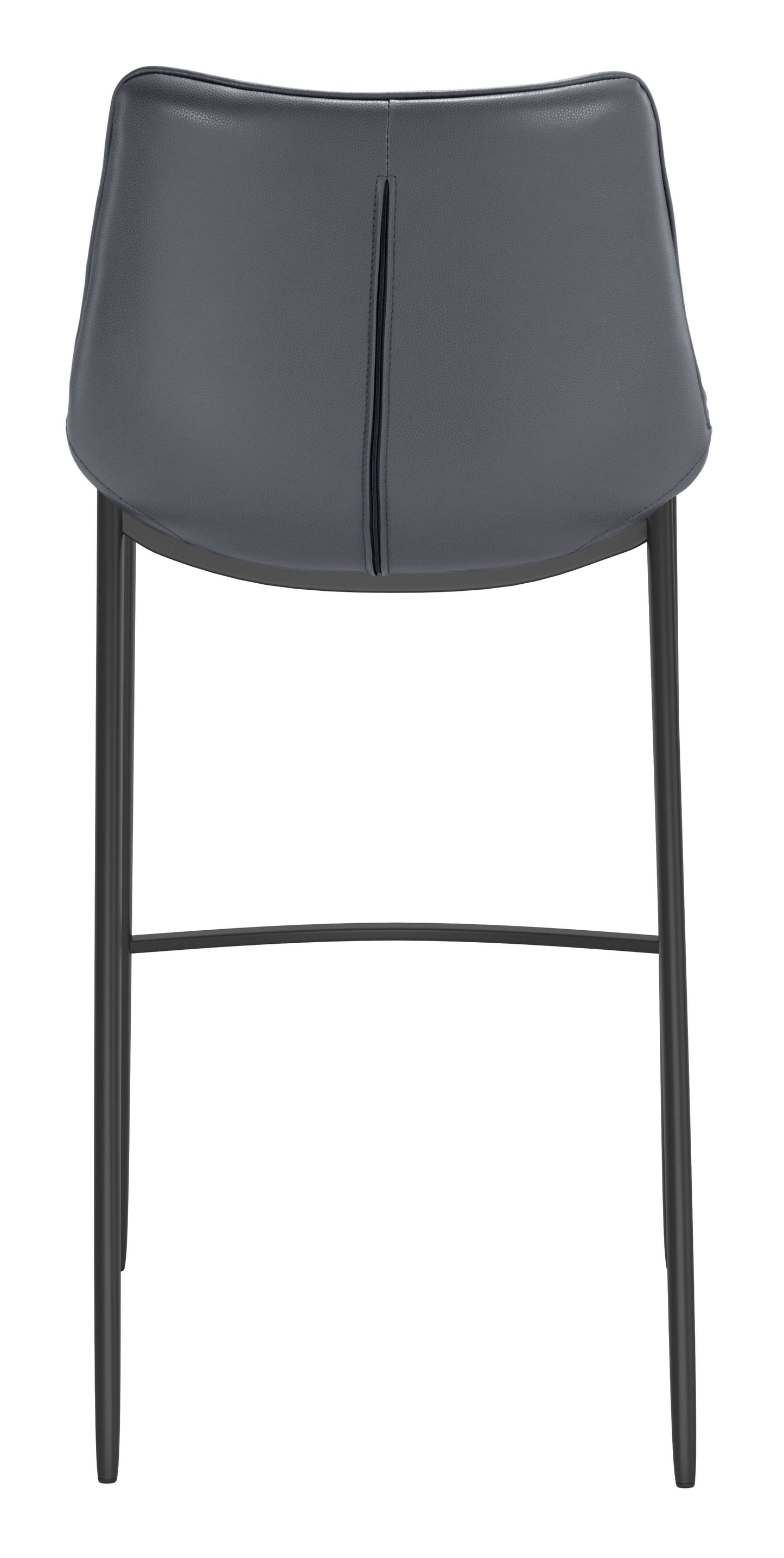 Back of modern gray bar stool 