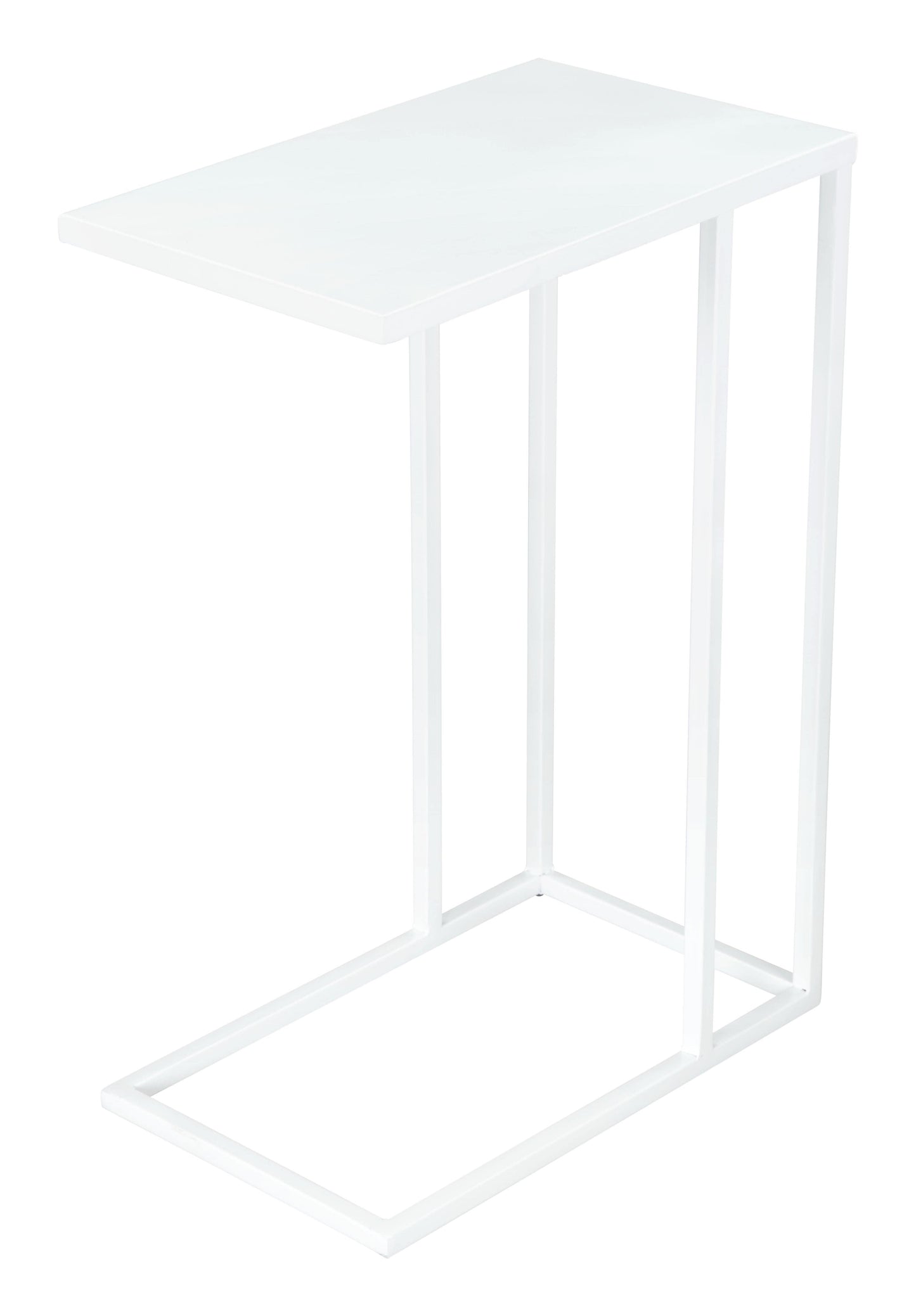 Atom Drink Table in White with Unfortunate white background